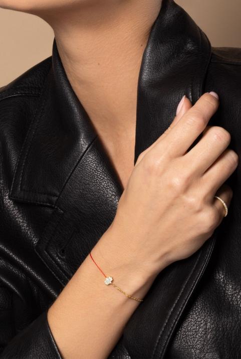 Браслет с полуниткой и полуцепочкой Manita  желтое золото - Redline - 0++