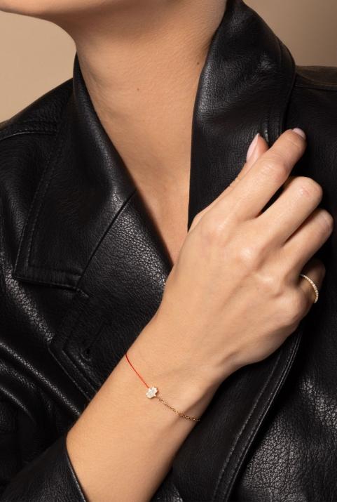 Браслет с полуниткой и полуцепочкой Manita Розовое золото - Redline - 0++