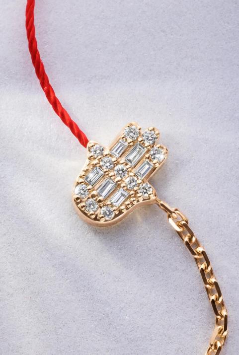 Браслет с полуниткой и полуцепочкой Manita Розовое золото - Redline - 0++