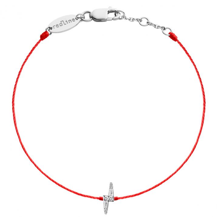 Браслет на нити из белого золота 18K с молнией из бриллиантов 0,07 карата - Redline - 0++