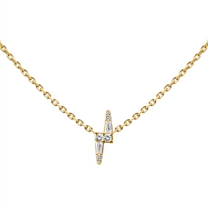 Колье-цепочка из жёлтого золота 18K с молнией из бриллиантов 0,07 карата - Redline
