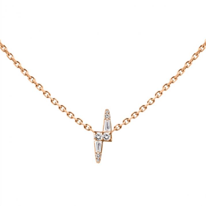 Колье-цепочка из розового золота 18K с молнией из бриллиантов 0,07 карата - Redline