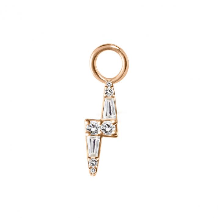Подвеска для серьги из розового золота 18K, молния из бриллиантов 0,07 кт, 1 шт. - Redline