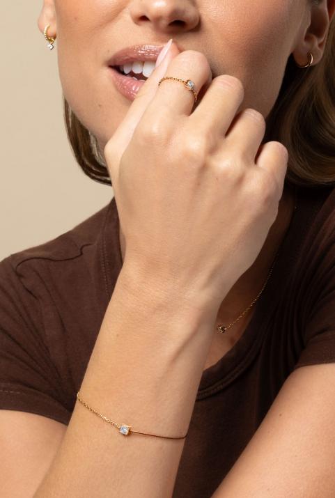 Браслет с полуниткой и полуцепочкой So Princesse Розовое золото - Redline - 0++