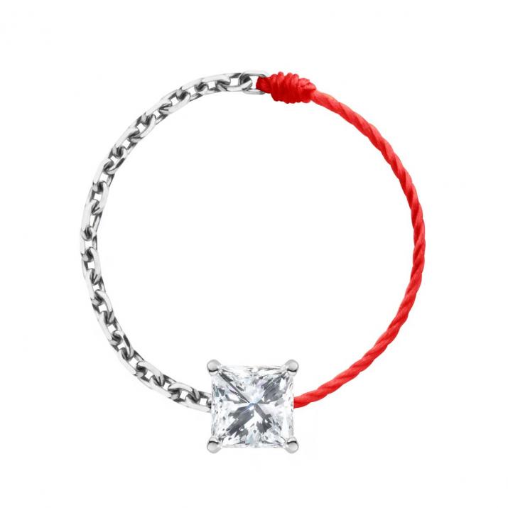 Кольцо из проволоки и цепи So Princesse Белое Золото - Redline