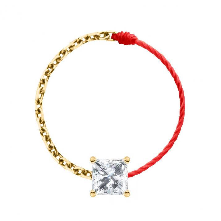 Кольцо из проволоки и цепи So Princesse желтое золото - Redline