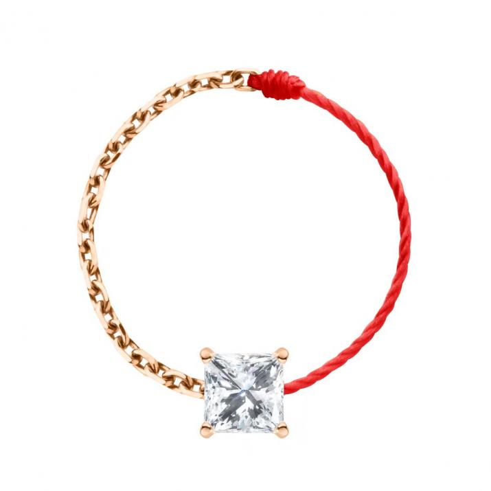 Кольцо из проволоки и цепи So Princesse Розовое золото - Redline