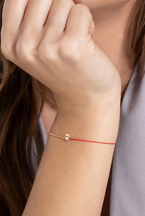 Браслет с полуниткой и полуцепочкой Mini Horse Розовое золото - Redline - 0++