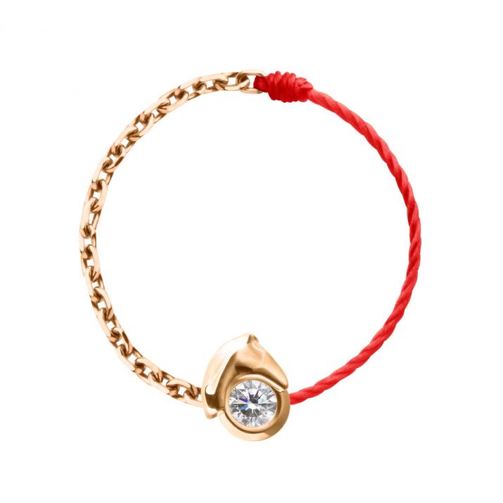 Кольцо из проволоки и цепи Mini Horse Розовое золото - Redline