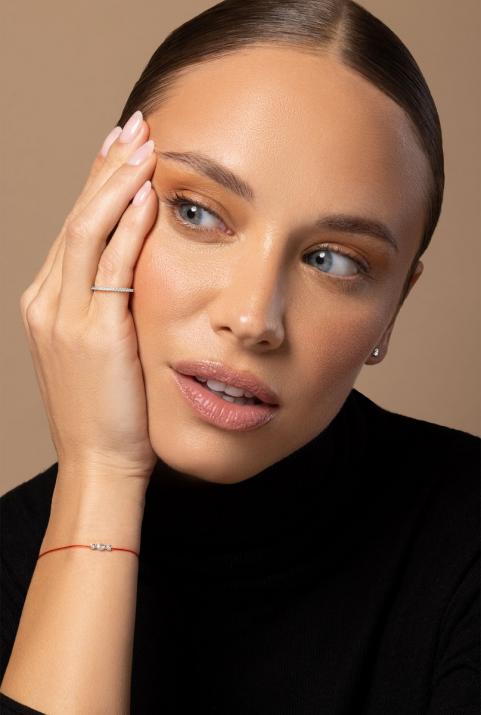 Bangle Ring with 0.346ct Round Diamond in White Gold Prong Setting - Redline - 0++