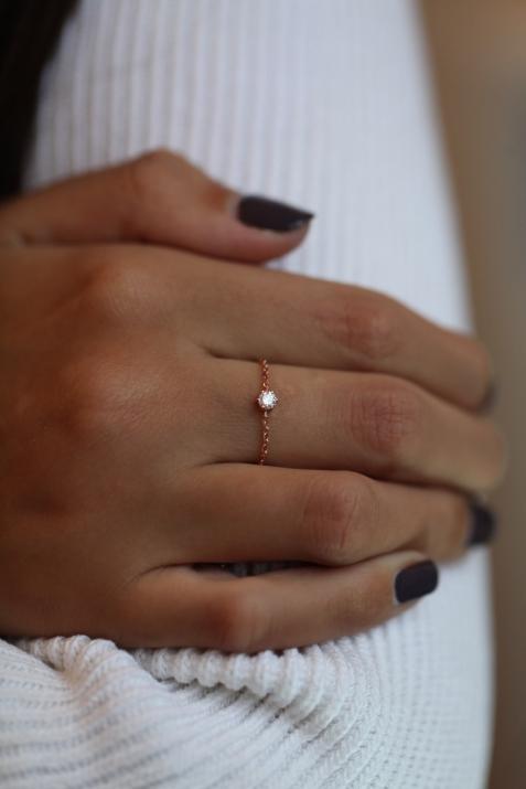 Кольцо Absolu Chaîne из розового золота - Redline - 0++