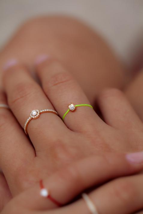 Кольцо Mini Pure Cat из желтого золота с проволокой - Redline - 0++