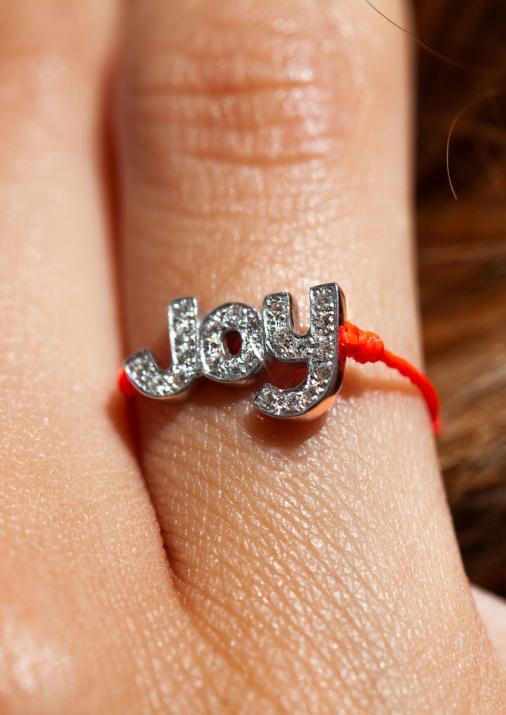 Chain Ring with 0.95ct Round Diamond in White Gold Pavé Setting - Redline - 0++