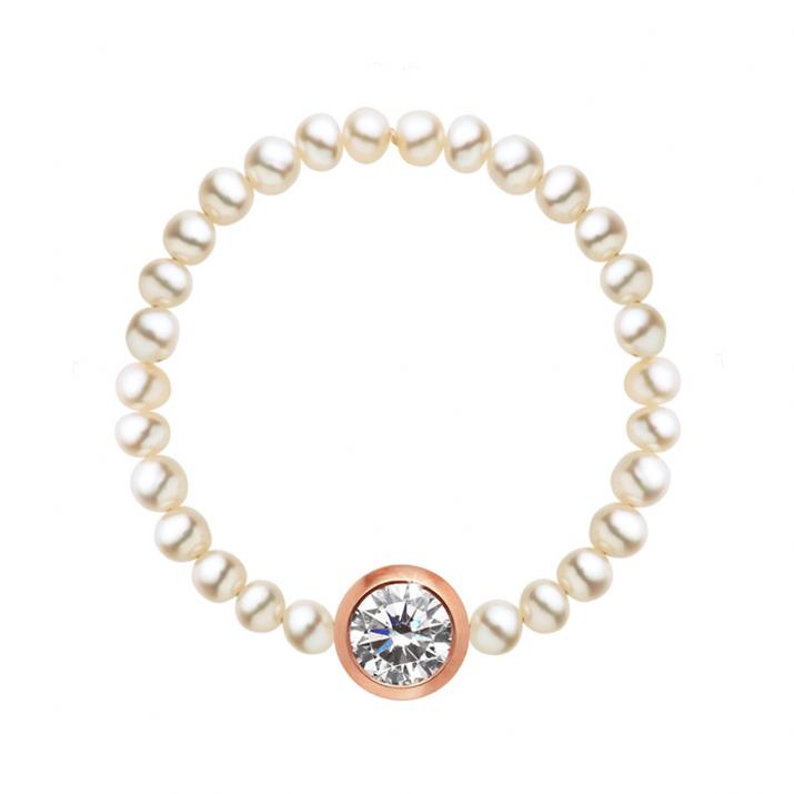 String Ring with 0.10ct Round Diamond in Rose Gold Bezel Setting - Redline - 0++