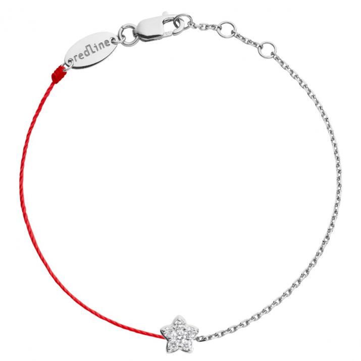 Chain Bracelet For Women with 0.05ct Round Diamond in White Gold Prong Setting - Redline - 0++