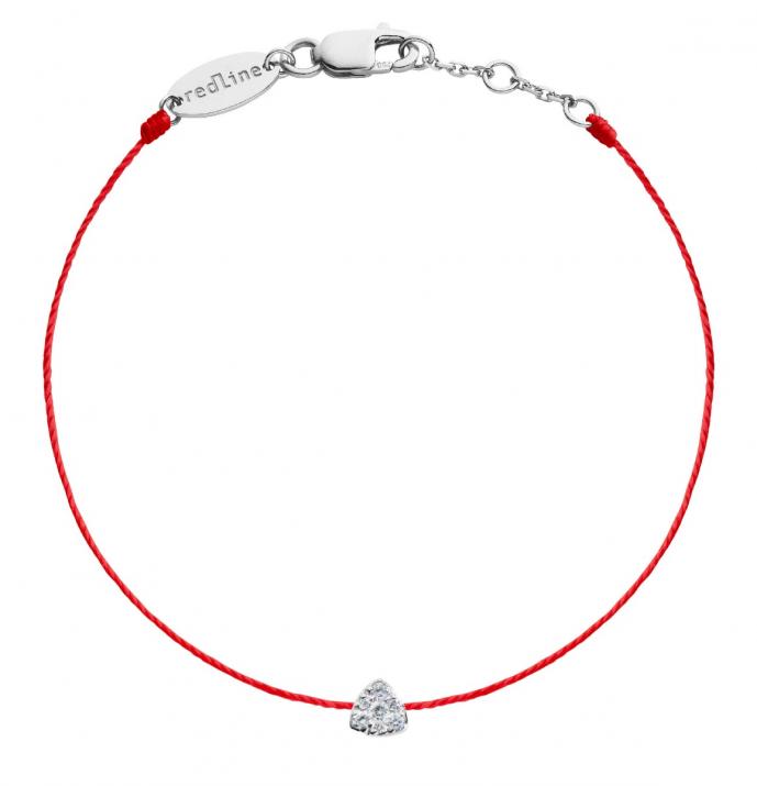 String Bracelet For Women with 0.05ct Round Diamond in White Gold Prong Setting - Redline - 0++