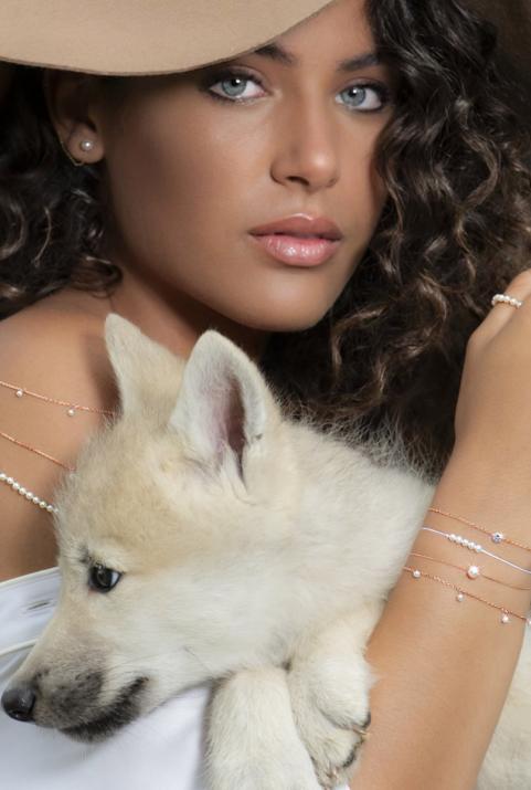 Браслет Milakoya 5 жемчуг на цепочке из розового золота - Redline - 0++