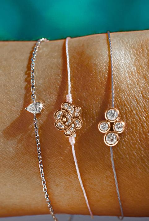 Браслет из красной лилии с бриллиантами из розового золота - Redline - 0++