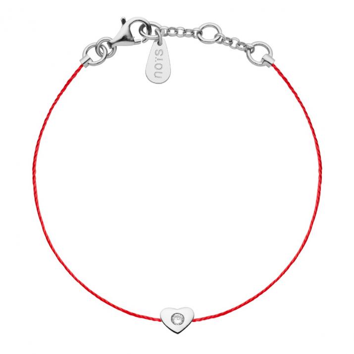 String Bracelet For Women with 0.05ct Round Diamond in Silver Bezel Setting - Redline - 0++