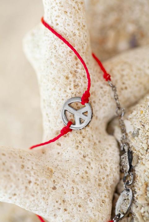 Peace & love string bracelet in black gold - Redline - 0++