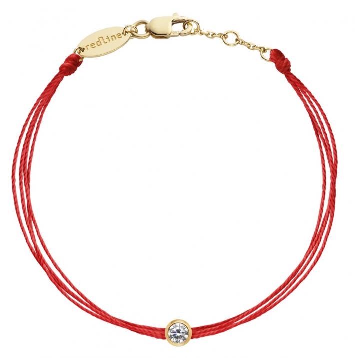 Multistring Bracelet For Men with 0.10ct Round Diamond in Yellow Gold Bezel Setting - Redline - 0++