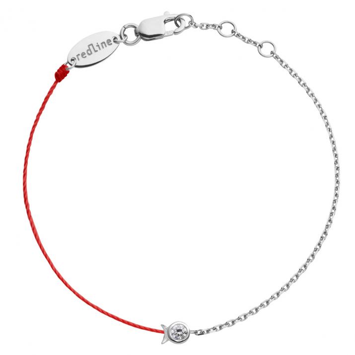 Браслет Fish 18k белое золото и бриллиант  - Redline - 0++