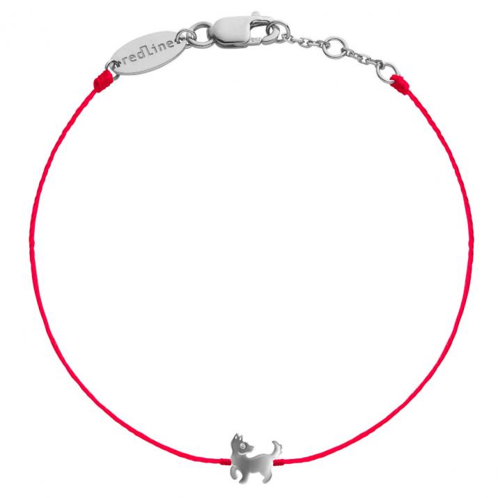String Bracelet For Women with 0.003ct Diamond in White Gold - Redline - 0++