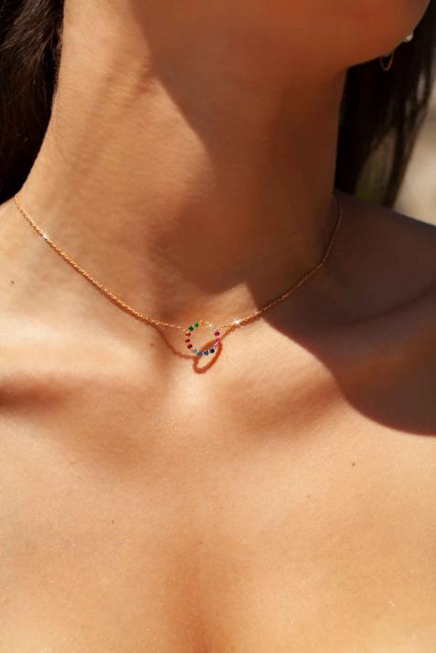 Aurelange Rainbow Sapphires Ожерелье розовое золото - Redline - 0++