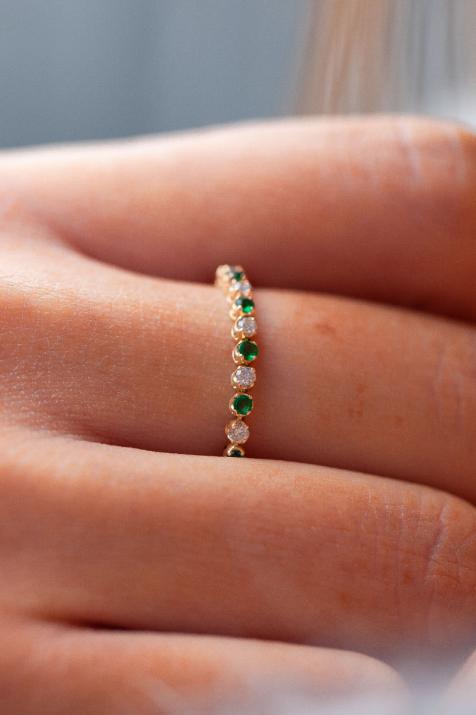 Кольцо Мэрилин Изумру Желтого Золота - Redline - 0++