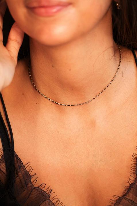 Переплетенное колье из желтого золота - Redline - 0++