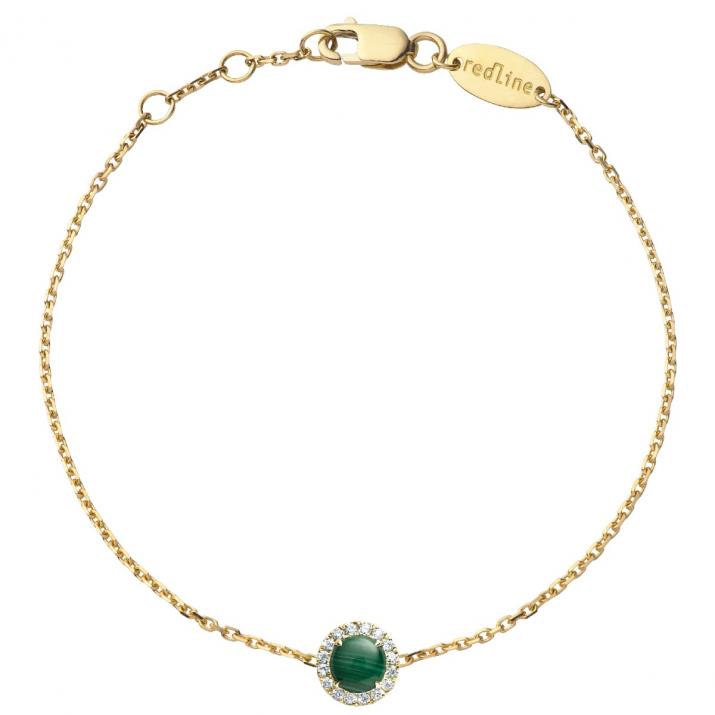 Chain Bracelet For Women with 0.088ct Round Diamond in Yellow Gold Prong Setting - Redline