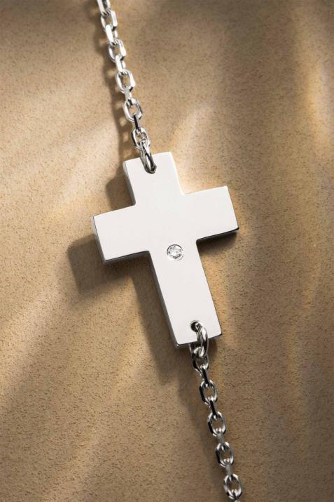 Chain Bracelet For Women with 0.01ct Round Diamond in White Gold Pavé Setting - Redline - 0++