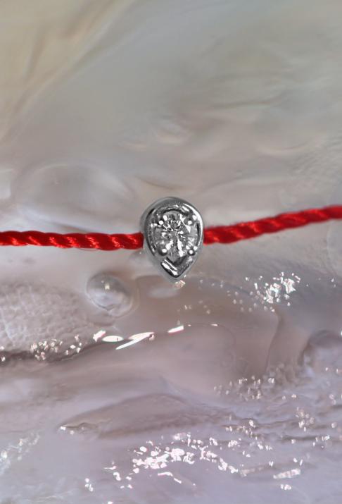 Браслет из женской нити и бриллиант в форме капли, украшенный белым золотом - Redline - 0++