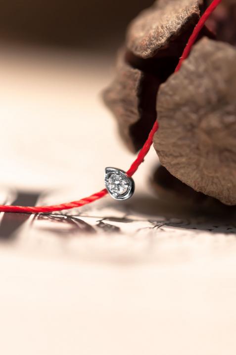 Браслет из женской нити и бриллиант в форме капли, украшенный белым золотом - Redline - 0++