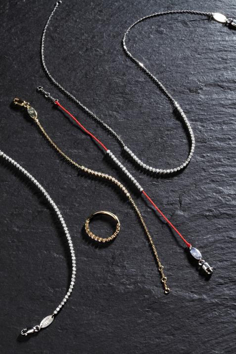 String Bracelet Marilyn Saphirs Roses Yellow Gold RedLine Jewelry - Redline - 0++