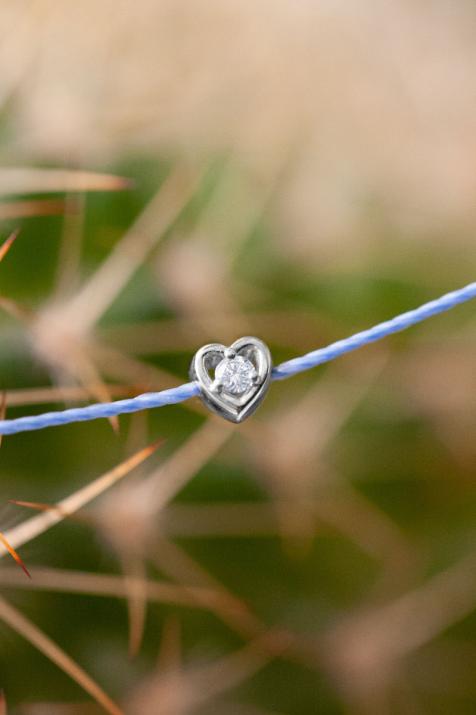 Браслет Meghan Heart из белого золота с проволокой и бриллиантом 0,02 карата - Redline - 0++