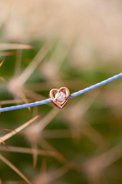 Браслет Meghan Heart из розового золота с проволокой и бриллиантом 0,02 карата - Redline - 0++