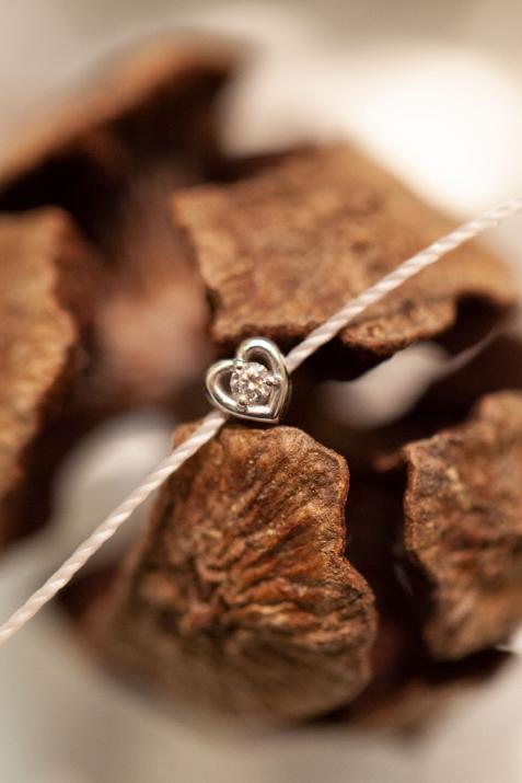 Браслет Meghan Heart из белого золота с проволокой и бриллиантом 0,02 карата - Redline - 0++