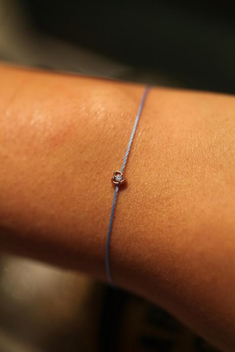 Браслет Meghan Heart из розового золота с проволокой и бриллиантом 0,02 карата - Redline - 0++