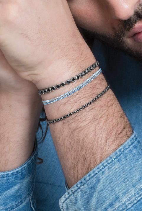 Mini River Kcolor Men Bracelet White Gold - Redline - 0++