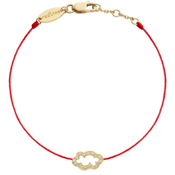 String Bracelet For Women with 0.09ct Round Diamond in Yellow Gold Pavé Setting - Redline - 0++