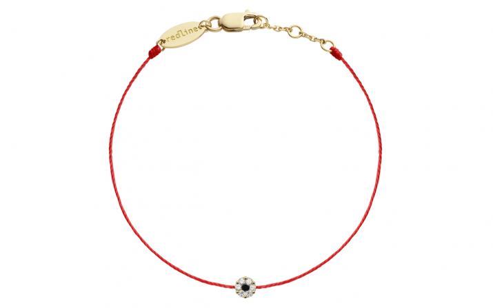 String Bracelet For Women with 0.06ct Round Diamond in Yellow Gold Cluster Setting - Redline - 0++