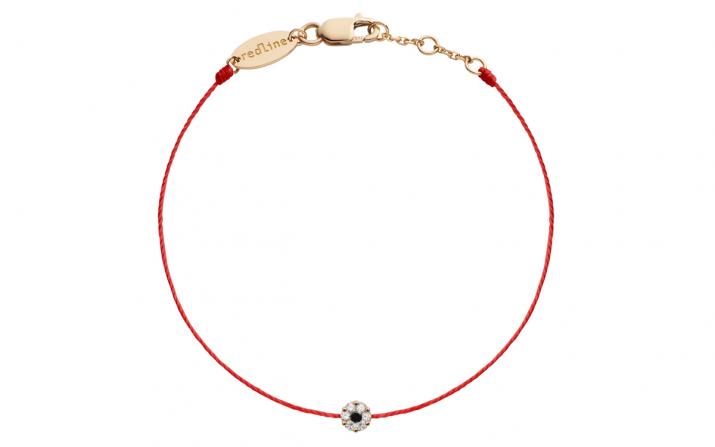 String Bracelet For Women with 0.06ct Round Diamond in Rose Gold Cluster Setting - Redline - 0++