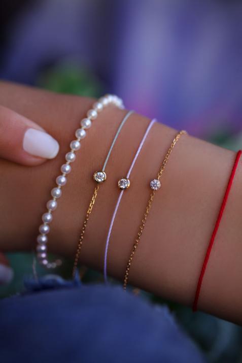 Жемчужный браслет на белой золотой застежке - Redline - 0++