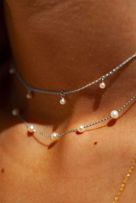 Колье Milakoya с цепочкой 5 жемчужин Redline из белого золота - Redline - 0++