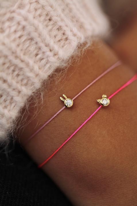 Mini Pure Bear Браслет из желтого золота с нитками - Redline - 0++