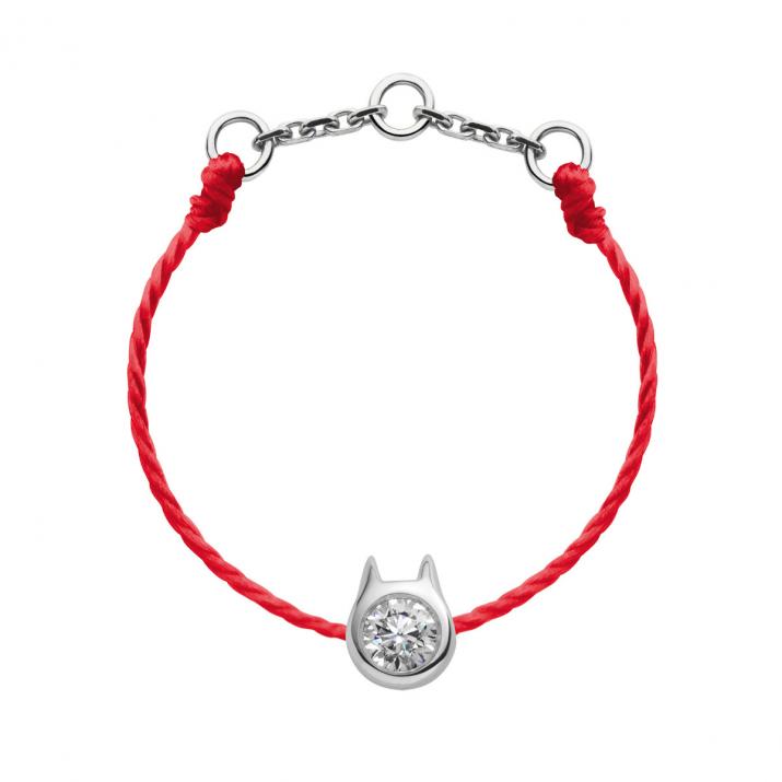 Кольцо Mini Pure Cat из белого золота с проволокой - Redline - 0++