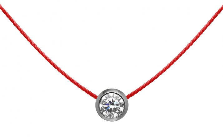 Collier fil avec diamant 0.20 carat serti clos or noir - Redline - 0++