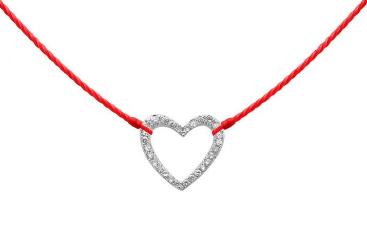 String Necklace Love Pavé White Gold RedLine Jewelry - Redline
