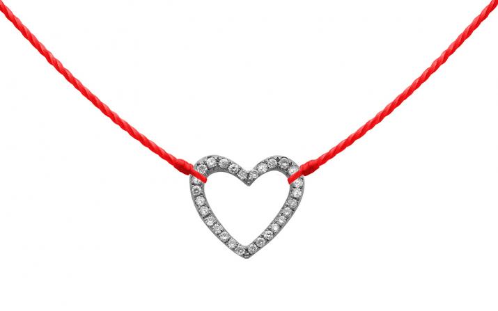 String Necklace Love Pavé Black Gold RedLine Jewelry - Redline